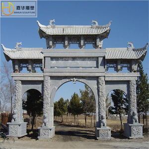 Arche en pierre Jiahua, portail d'entrée de village en marbre blanc, design de colonne de style chinois, installation facile - Product Image 2