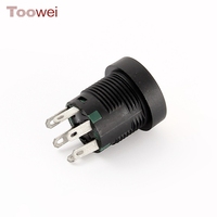 Interrupteur à bouton-poussoir étanche TOOWEI 2.8, auto-bloquant, non éclairé, certifié CE RoHS, IP67, 16 mm