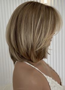 Hermosa Peluca <span class=keywords><strong>de</strong></span> <span class=keywords><strong>Cabello</strong></span> Humano Natural Rubio Platino, <span class=keywords><strong>Corte</strong></span> Pixie <span class=keywords><strong>Corto</strong></span> Tipo Bob, 150% Densidad, con Parte Profunda 13x6 y Flequillo - Product Image 3