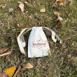 Low MOQ Custom Logo Printed Cotton <b>Drawstring</b> Bag Recyclable Eco-friendly Cotton Jewelry <b>Pouch</b> - Product Image 1