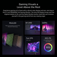 Monitor para Juegos de 32 Pulgadas, Curvo 1800R, 2K QHD, 240Hz, 1ms GTG, 100% SRGB, HDR400, con Protección Ocular VGA