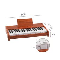 Piano Electrónico de Madera para Niños, Recargable con Energía Solar, Conector para Auriculares de 3.5mm, Portátil, Multifuncional, 37 Teclas