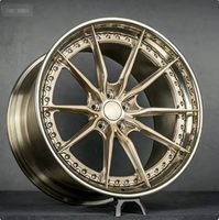 Jantes forgées Duaxen Forgealloy 19 20 22 pouces, 2 pièces, polies, rivets cachés, rouge bonbon, 6061-T6, Tesla Model S Plaid