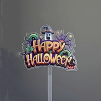 Décorations de gâteau d'Halloween classiques imprimées colorées, petits diables et chauves-souris, décorations de fête, vente en gros de toppers de gâteau