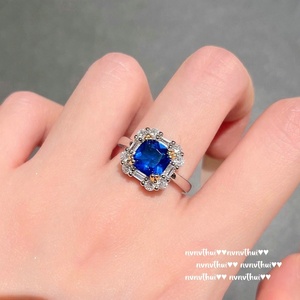 สร้อยคอไพลินทรงหางปลาเก๊กฮวยรูปหางปลาสีฟ้า18K แหวนเซอร์คอนน้ำตาลทะเลน้ำลึกสำหรับงานแต่งงาน - Product Image 2