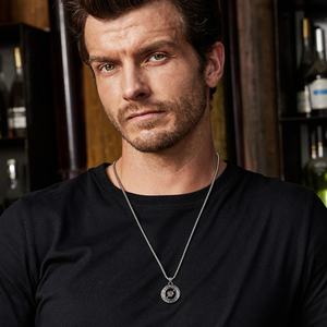 Collar con Colgante de Acero Inoxidable, Joyería de Moda, Estilo Hip Hop, Medallón Redondo con Ojo de la Providencia Giratorio, Cadena para Hombre - Product Image 3