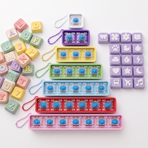 Personalized letters Colorful Fidget Clicker Slider Pendant 1-7 Switches Mechanical Keyboard Fidget Toy <b>Keychain</b> - Product Image 1