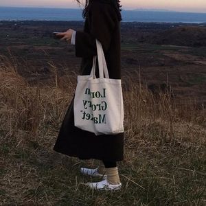 Letter Canvas Lining 2024 New Hua Cheng Ins Shoulder <b>Bag</b> Japanese Fashion Lady Customized Closure Portable Crossbody Student - Product Image 2