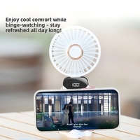 Ventilateur portable USB en plastique avec affichage numérique, pliable, mini, silencieux, pour usage extérieur, pour rester au frais