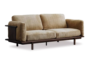 Nordic Solid <b>Wood</b> <b>Sofa</b> Upholstered Two Seat Couch Modern Minimalist Living Room Bedroom Furniture - Product Image 4