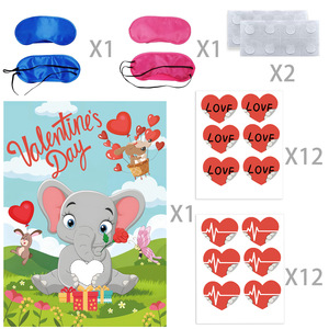 Valentine's Day Blindfold Game <b>Poster</b> Reusable Indoor Party Supplies Heart Shape Custom Size Venue Setup Props - Product Image 2