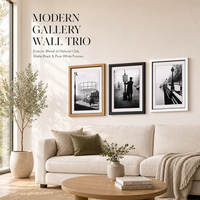 Trio de cadres photo modernes 3 pièces pour mur de galerie avec passe-partout biseauté, verre véritable, pour table et mur, testés anti-chute [MOQ]