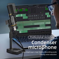 Kit d'enregistrement et de diffusion en studio de bureau, microphone à condensateur filaire XLR, directivité cardioïde, support métallique pour conférences