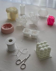 मोमबत्ती बनाने की किट हस्तनिर्मित डिय 3 डी बुलबुल क्यूब मोल्ड डे सिलीकोना पैरा वेलास सिलीकोना पेरे साइलेंट सोय मोम मोमबत्ती मोल्ड - Product Image 5