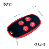 YET2114 D5 Tipo 2 en 1 Clone Control remoto Inalámbrico 433Mhz Código fijo y transmisor de código rodante para puerta de garaje