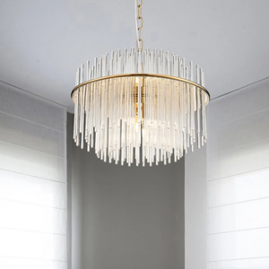 북유럽 철 유리 LED 샹들리에 포스트 모던 거실 식당 빌라 장식 G9 전구 LED 펜던트 라이트 - Product Image 2