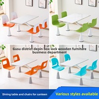Ensemble de table et de chaises de cantine commerciale Urable, 4 places, mobilier de restaurant pour quatre personnes