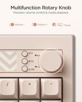 Clavier sans fil OEM ODM Pastel pour ordinateur, clavier de jeu rose avec bouton multimédia, tri-mode Bluetooth 2,4 GHz USB-C filaire rétroéclairé 94 touches