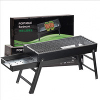 Barbecue portable pliable en acier inoxydable pour l'extérieur, grille à charbon de bois pour la maison et le camping, mini-réchaud à charbon de bois
