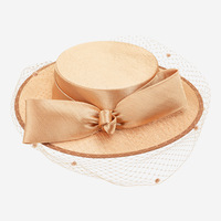 Sombreros de moda al por mayor para mujer: Sombrero cloche retro blanco floral para mujer, fascinador con lazo grande y velo de malla