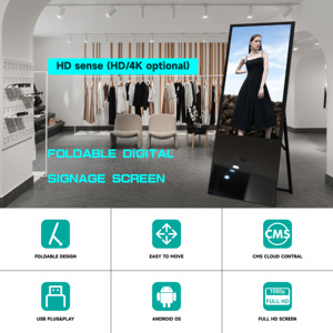 Pantalla LCD de pie para carteles de 32, 43, 49 y 55 pulgadas, señalización de quiosco con plano posterior de acero y alta durabilidad - Product Image 3