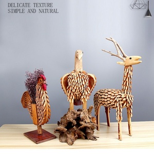 Figurine d'animal artisanale en bois de <span class=keywords><strong>saule</strong></span>, ornement rustique en bois, décoration de table, cadeau - Product Image 1