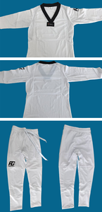 कम मोक कस्टम लोगो प्रिंट पेशेवर लड़ाई टेइक्वांडो सूट के साथ वेंटिलेशन पैनल नमी के साथ - Product Image 2