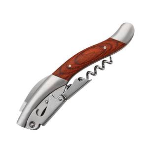 Sacacorchos Yangjiang XR90578 de acero inoxidable con mango de madera, versátil, estilo plano, para abrir cerveza y vino. - Product Image 4