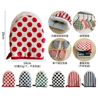 En gros, Maniques de four et gants de micro-ondes en coton résistants à la chaleur, anti-brûlure, 14*18cm, à pois et rayés, pour la cuisine et la pâtisserie