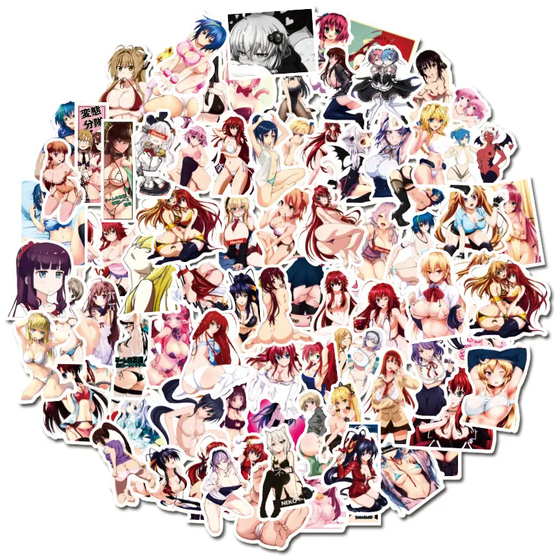 100pcs Anime bikini girl sexy Adult Comic Sticker Toy Suitable For Mobile Laptop Luggage Skateboard Decals sticker wallpaper