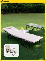 Lit de camping pliable moderne en alliage d'aluminium portable pour l'extérieur, tissu Oxford 600D, tente de randonnée Bia 'X, lit en soie élastique