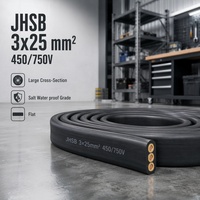 Huaqi Maßgefertigtes 3x25mm 450/750V EPR-Isoliertes Neopren-Ummanteltes Flaches Wasserdichtes Kupferkern-Tauchpumpenkabel OEM