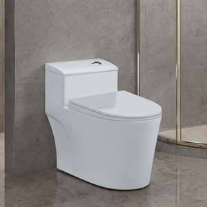 WC monobloc en céramique à double chasse, facile à nettoyer, à poser au sol, avec sortie en S ou en P, cuvette allongée, blanc - Product Image 3