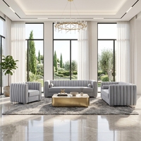 Ensemble de canapés modulaires en tissu capitonné de luxe moderne pour salon