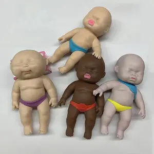 Venta al por mayor antiestrés barato vivo realista completo Mini lindo cuerpo suave muñeca de silicona 13cm Fidget juguetes TPR recién nacido Reborn Baby Doll