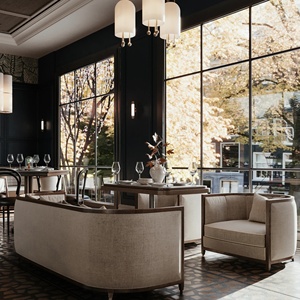 Custom Coffee Shop Interior Design Wooden Bar Counter Restaurant Furniture with LED <b>Lighting</b> - Product Image 1