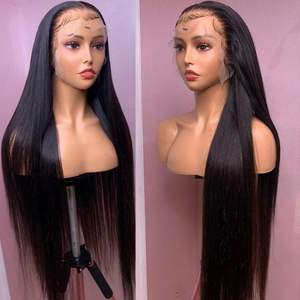 Perruques Lace Front de cheveux humains indiens bruts alignés sur <span class=keywords><strong>les</strong></span> cuticules, vente en gros de perruques Wear and Go 6x5 HD Lace Frontal pour femmes noires - Product Image 2