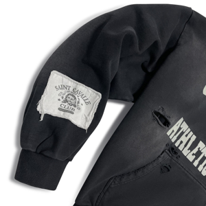 Sudadera con Capucha para Hombre, Estilo Vantage, Lavado Desgastado, Estampado Personalizado, Algodón Puro, Talla Grande, con Parches - Product Image 5