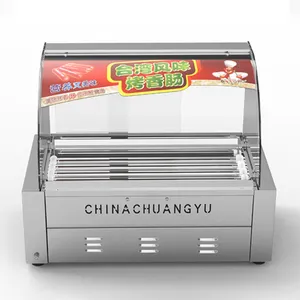 Automatic rolling heating 7/10/12 hotdog making machine sausage grill machine electric sausage roller grill