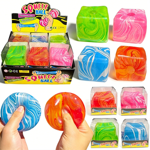 Best Selling TPR Super Solid Flow-Veined Cube Maltose Unique Ice Cube Decompression Sensory Squeeze <b>Squishy</b> Toy for Kids Adults - Product Image 1