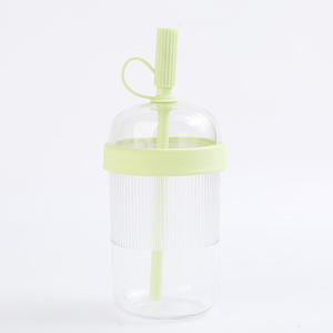 Nouvelle tasse à boisson transparente anti-fuite personnalisée de 540 ml pour jus de boba, sans BPA, réutilisable, en plastique, avec paille, pour les voyages - Product Image 3
