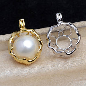 Base de Plata 925 para Colgante de Perlas DIY, Producto Semiterminado Calado de 3mm, 17.5-18mm, Accesorio para Colgante DIY - Product Image 1