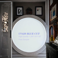 Verres optiques en résine asphériques HMC transparents anti-lumière bleue 1.56 UV420, à base standard, courbe 65/70mm, vente en gros