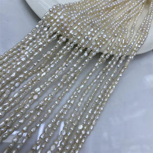 Collar de Perlas de Agua Dulce Barrocas de 2-3 mm, Económico, Perlas Sueltas Semiterminadas Naturales con Orificio Recto de Doble Cara - Product Image 2