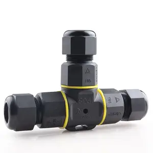 T Shape 3 Pin IP68 Cable Wire Waterproof Connector Outdoor LED Wire Quick Waterproof Electrical Wire Connectors