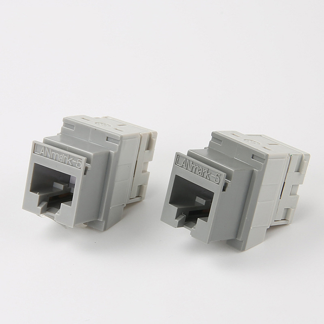 Utp Cat5e Patch Panel Jack 180 Degree Ethernet Wall Jack Network Inline Coupler Rj45 Cat6 Keystone Jack