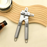 Ouvre-boîte manuel multifonction robuste en acier inoxydable, ouvre-bocaux et ouvre-bouteilles, gadget de cuisine domestique, vente en gros