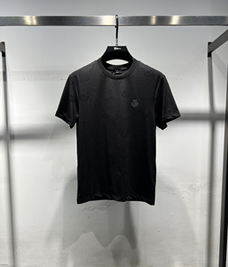 2025 été Style européen à la mode coupe ajustée Jacquard demi-manches T-Shirt pour jeunes hommes 240 grammes à manches courtes nouvelle lettre - Product Image 2