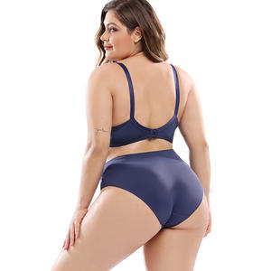 Ensemble de lingerie sexy pour femmes grande taille SMOOTH, ultra-fin, en dentelle, pour tous les jours, soutien-gorge à coupe haute, soutien-gorge à bonnet plein, culotte, taille <span class=keywords><strong>E</strong></span> - Product Image 3