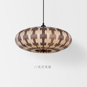 Herma Wooden Oval Pendant <b>Light</b> Led E27 Tea Room <b>Dining</b> Room Decorative Chandelier - Product Image 4